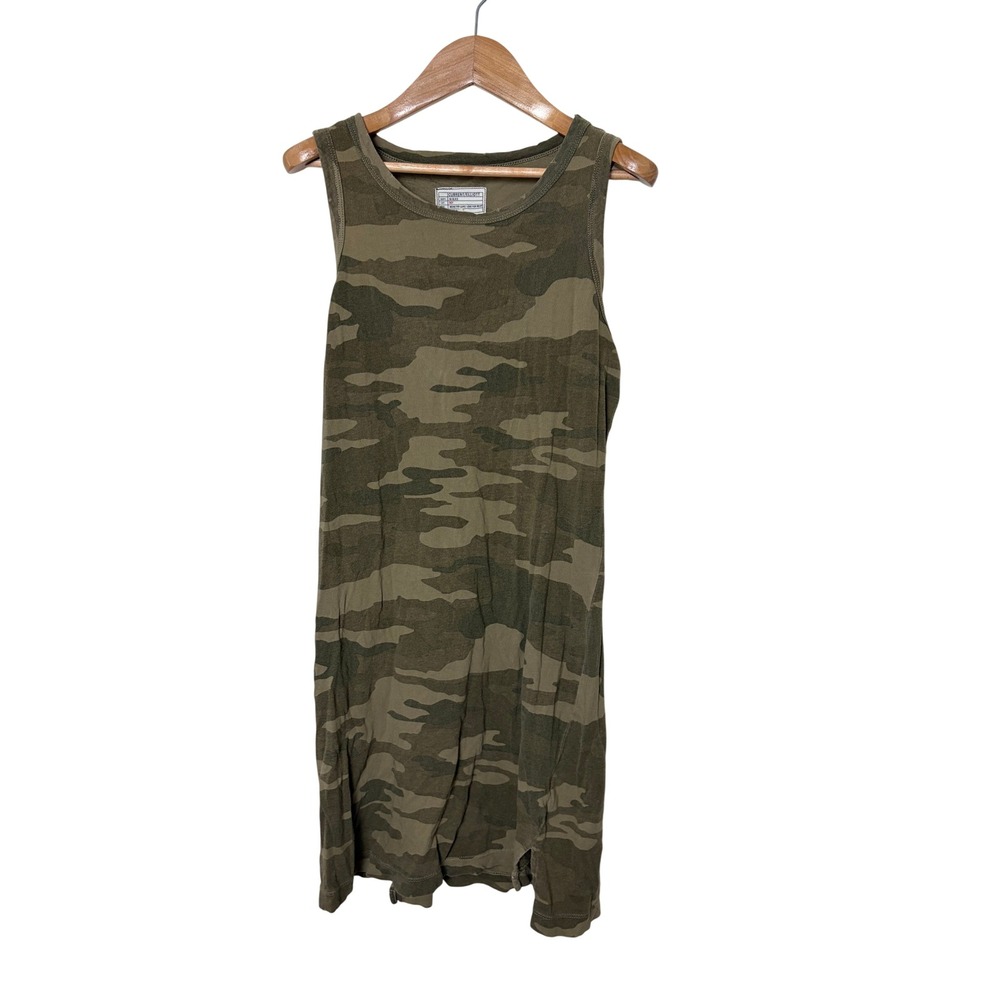 Current Elliott Womens Camo Sleeveless T-Shirt Dress Green Camouflage Mini‎ 0